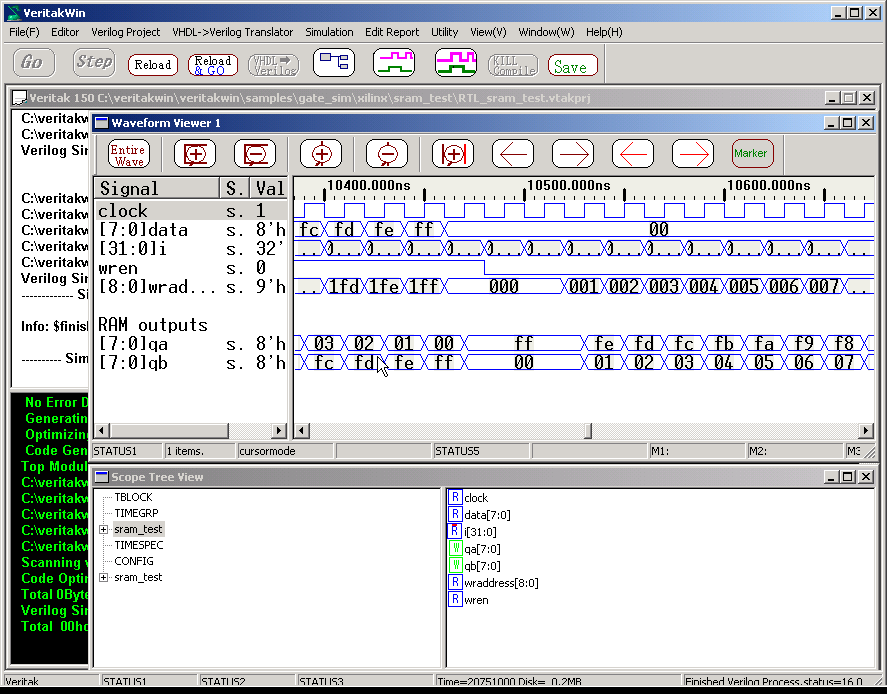 Test bench is simple. Write data incrementally for entire 8-bit ...